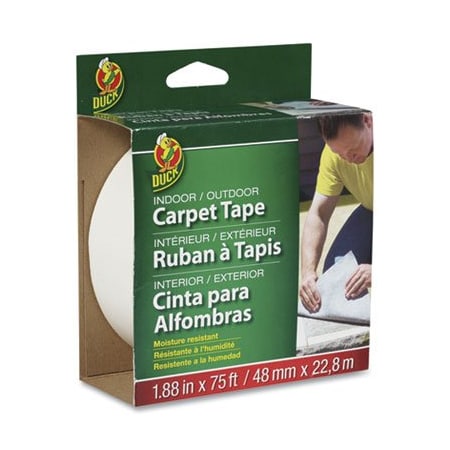 Shurtech Brands Duck, CARPET TAPE, 3in CORE, 1.88in X 75 FT, WHITE 442062